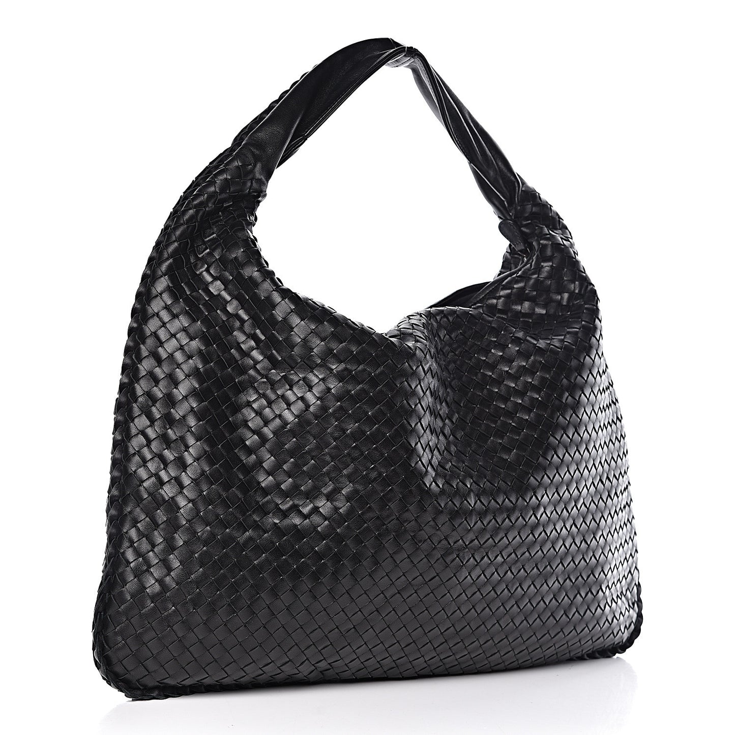 Nappa Intrecciato Large Veneta Hobo Black