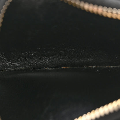 Saint Laurent Grain De Poudre Matelasse Chevron Monogram Fragments Zippered Card Case Black 5 of 11