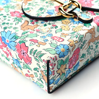 Gucci X LIBERTY OF LONDON Textured Calfskin Floral Fawn Print Mini Horsebit 1955 Crossbody Bag Multicolor Ivory 10 of 10