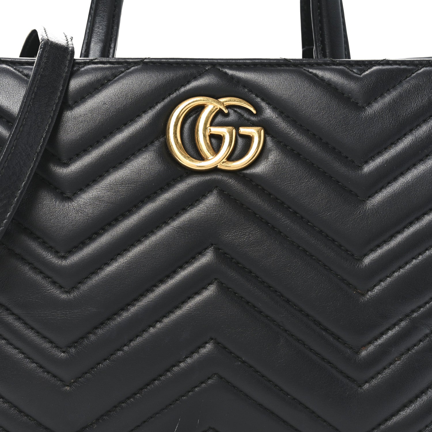Gucci Calfskin Matelasse Small GG Marmont Tote Black 8 of 11