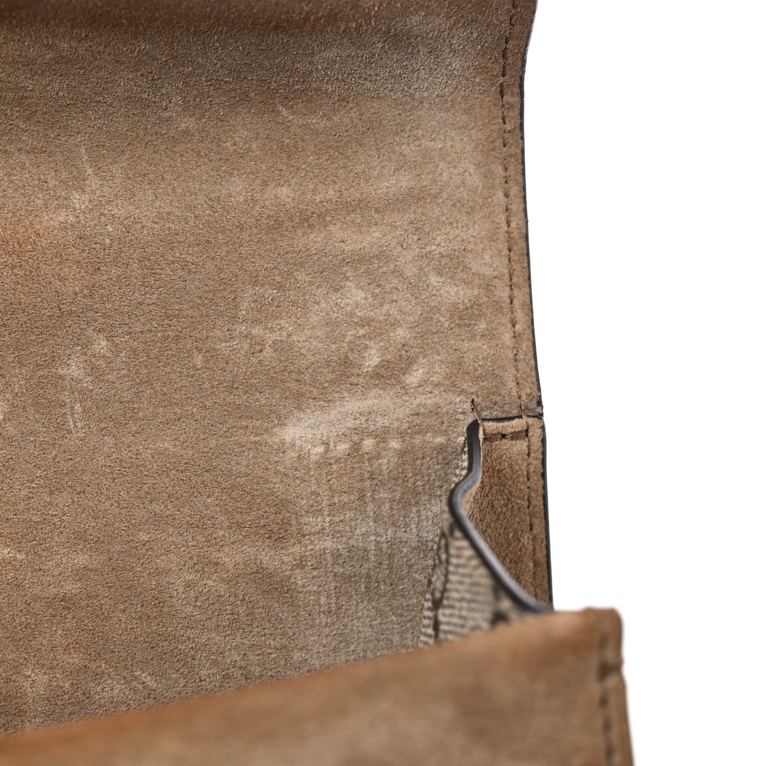 Gucci GG Supreme Monogram Suede Crystal Small Dionysus Shoulder Bag Beige Ebony Taupe 10 of 12