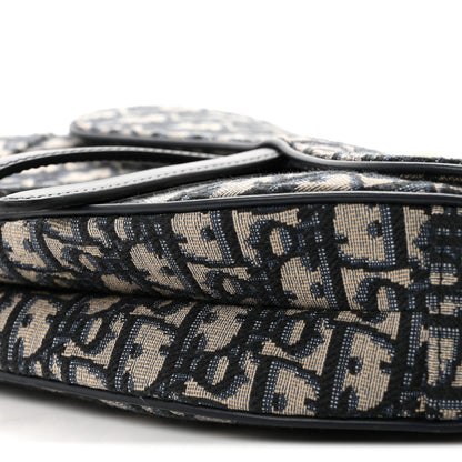 Christian Dior Oblique Saddle Bag With Strap Blue 10 of 10