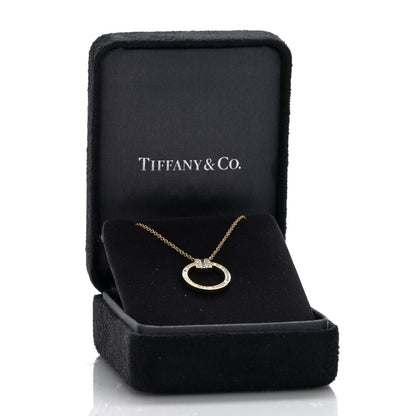 Tiffany 18K Yellow Gold Diamond T Baguette Pave Pendant Necklace 5 of 5