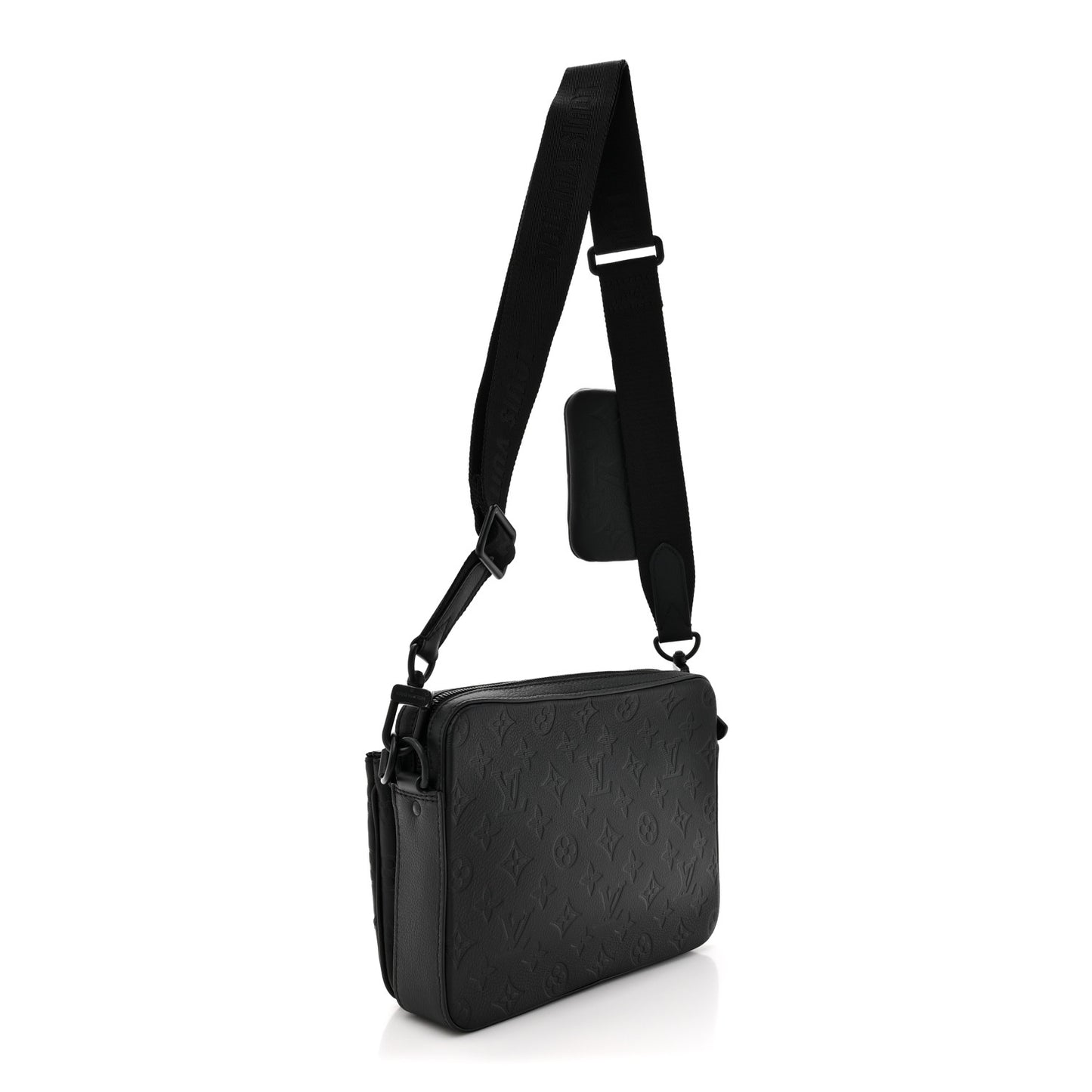 Calfskin Monogram Shadow Trio Messenger Black