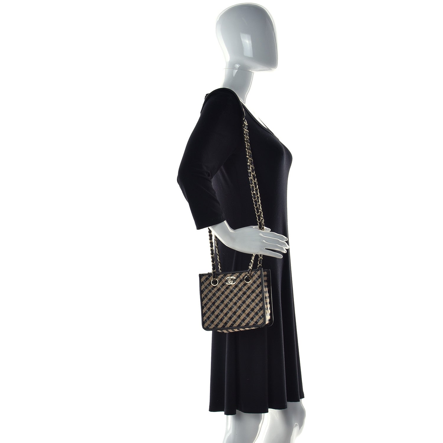 Chanel Raffia Jute Striped Urban Jungle Bucket Bag Black Beige 2 of 10