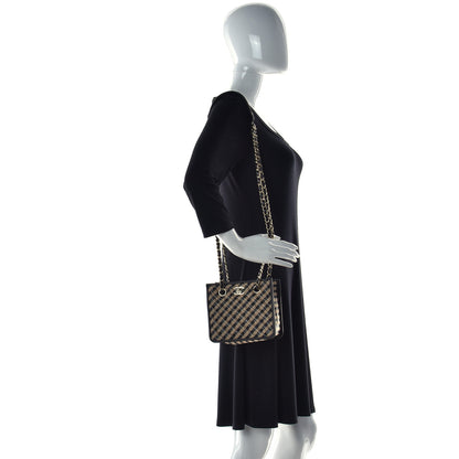 Chanel Raffia Jute Striped Urban Jungle Bucket Bag Black Beige 2 of 10