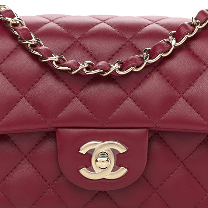 Chanel Lambskin Quilted Mini Rectangular Flap Burgundy 7 of 10