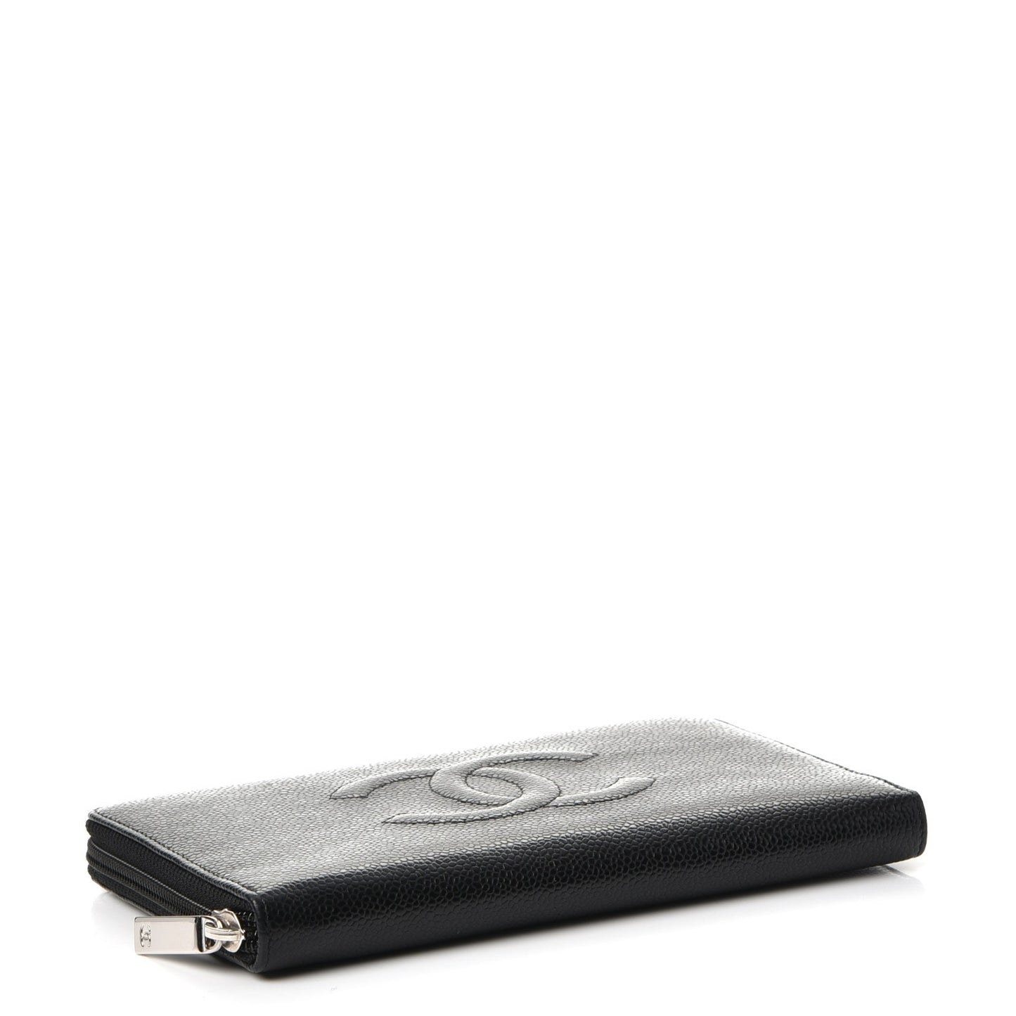 Caviar Timeless Large Zip Wallet Black