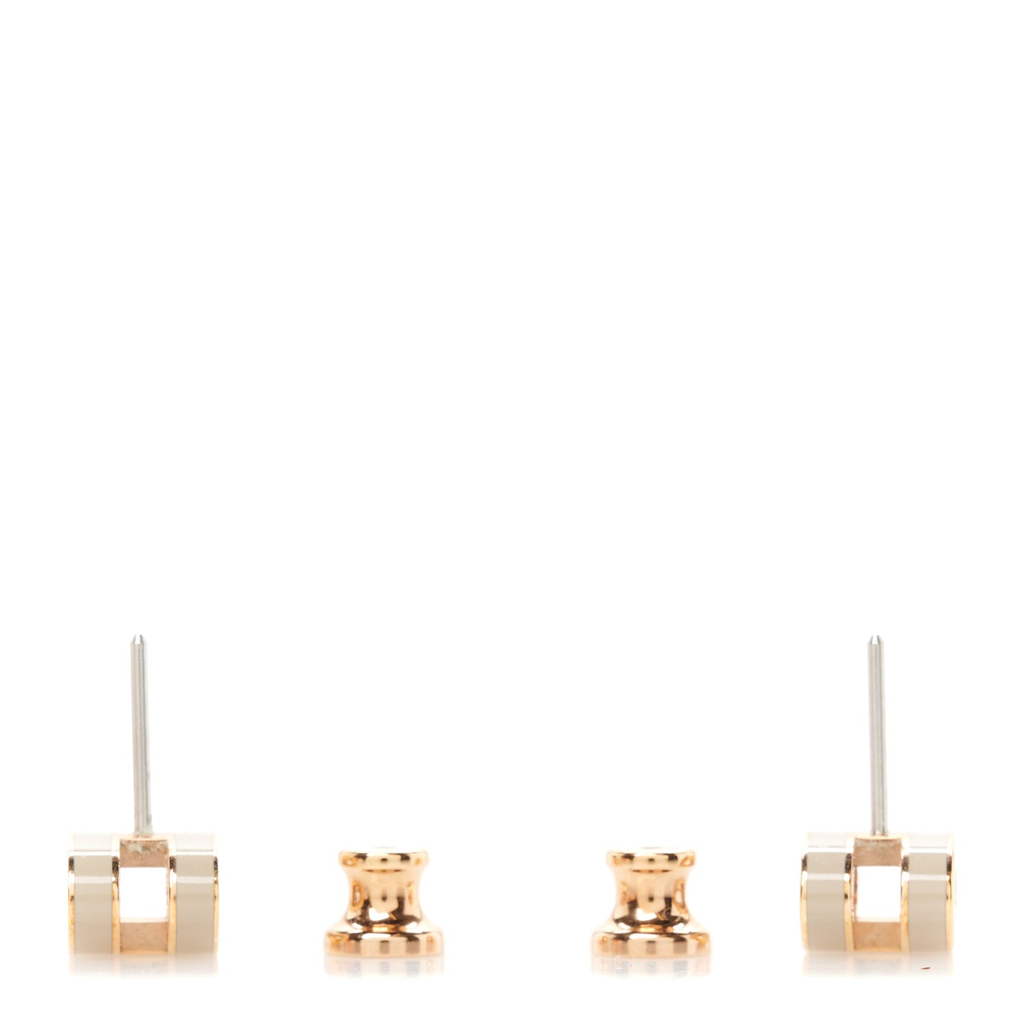 Rose Gold Lacquered Mini Pop H Earrings Marron Glace