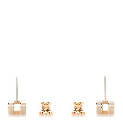 Hermes Rose Gold Lacquered Mini Pop H Earrings Marron Glace 3 of 5