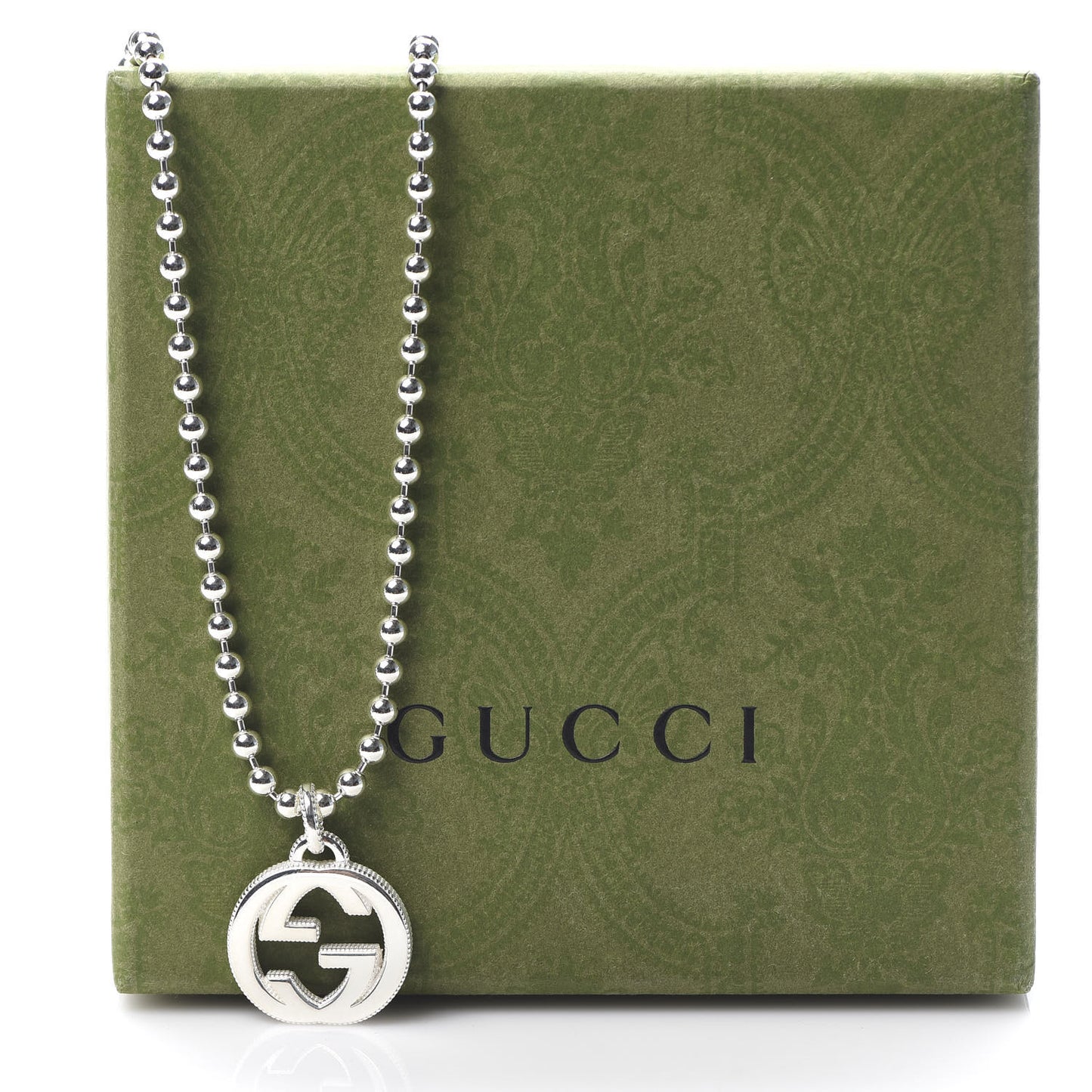 Sterling Silver Boule Interlocking G Pendant Necklace