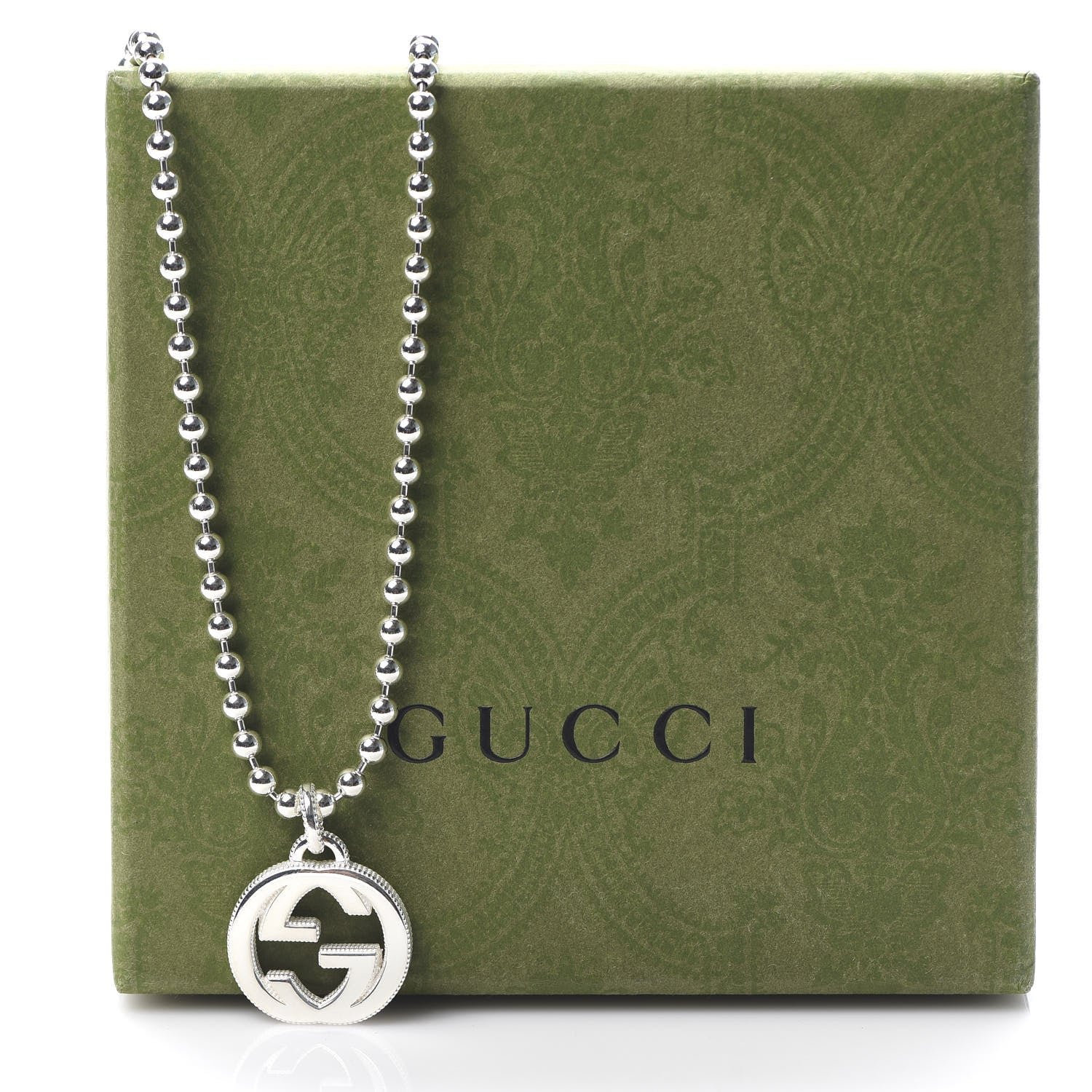 Gucci Sterling Silver Boule Interlocking G Pendant Necklace 7 of 7