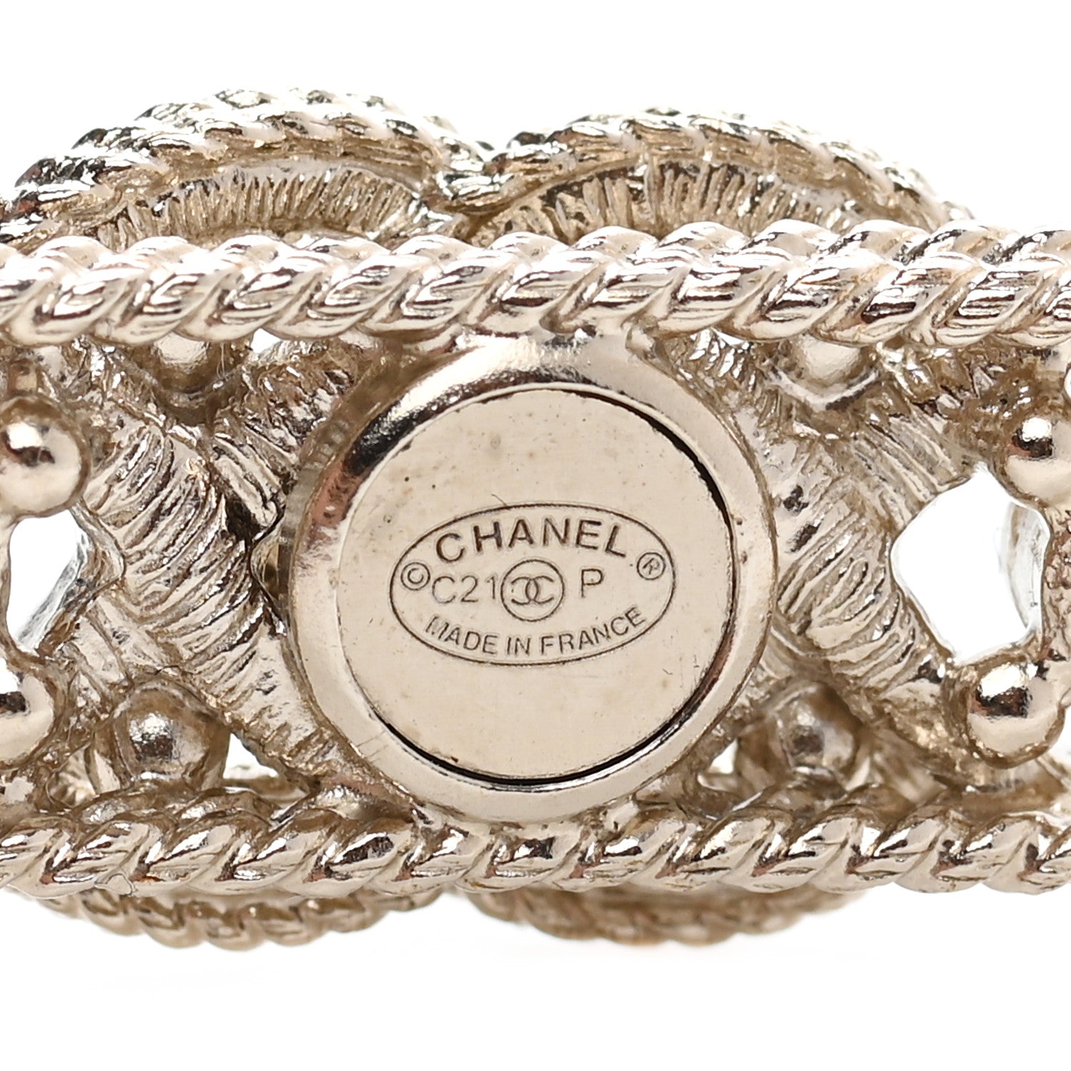 Chanel Pearl Crystal CC Hair Clip Barrette Gold 3 of 3