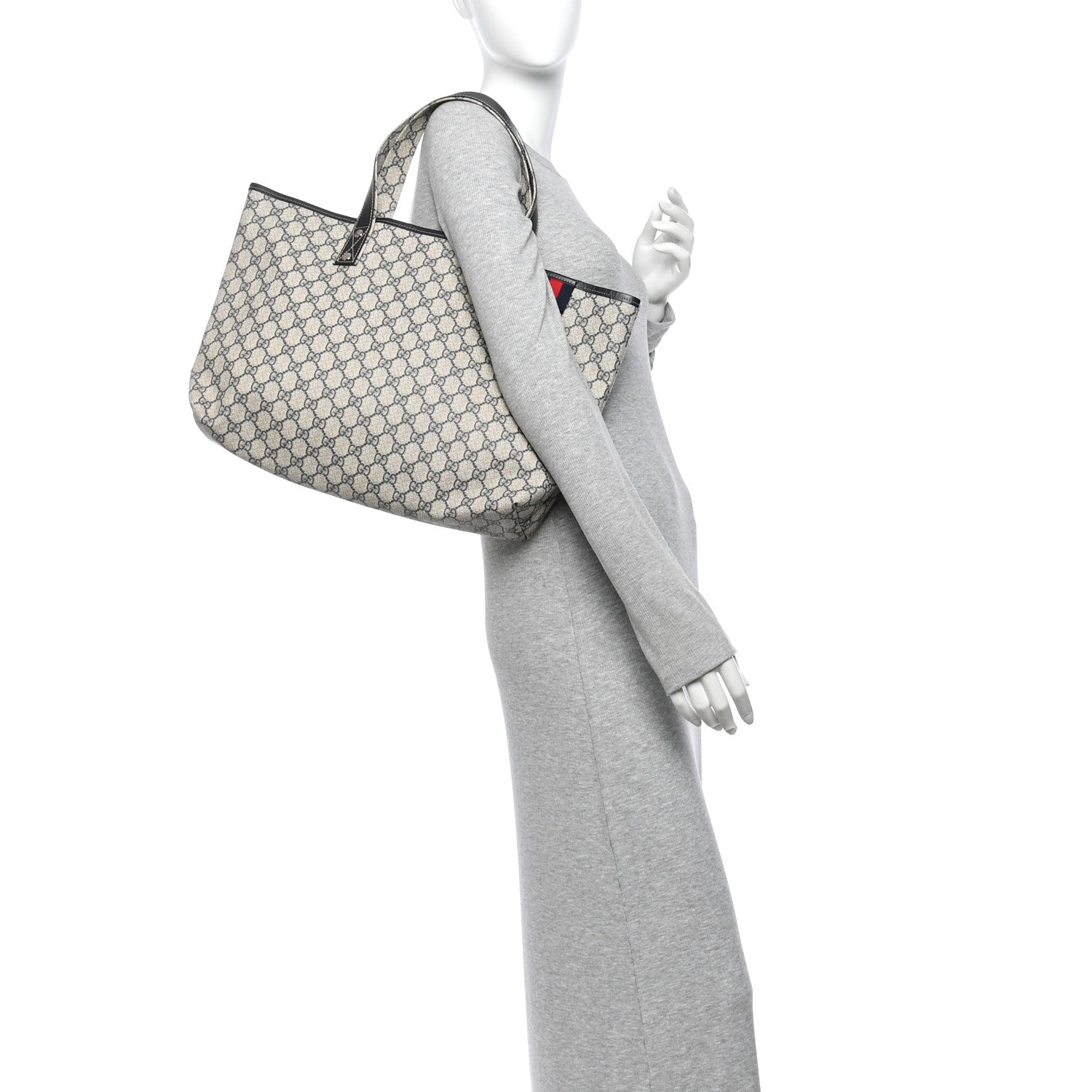 Gucci GG Plus Monogram Medium Signature Web Loop Tote Navy 2 of 11