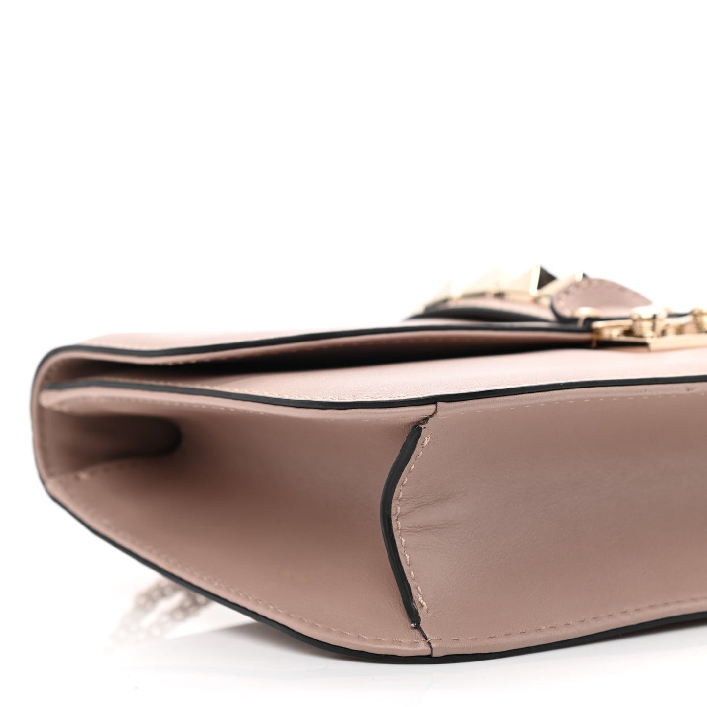 Vitello Medium Glam Lock Rockstud Flap Poudre