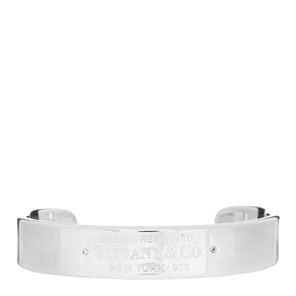 Tiffany Sterling Silver Diamond Return To Tiffany Narrow Cuff Bracelet 1 of 3