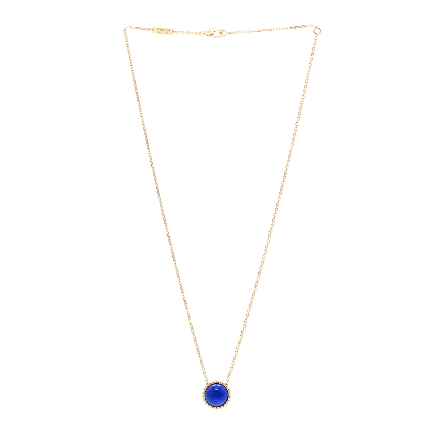 Van Cleef & Arpels 18K Yellow Gold Lapis Lazuli Perlee Couleurs Pendant Necklace 3 of 6