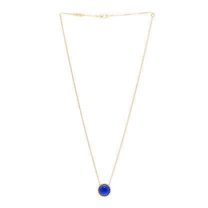 Van Cleef & Arpels 18K Yellow Gold Lapis Lazuli Perlee Couleurs Pendant Necklace 3 of 6