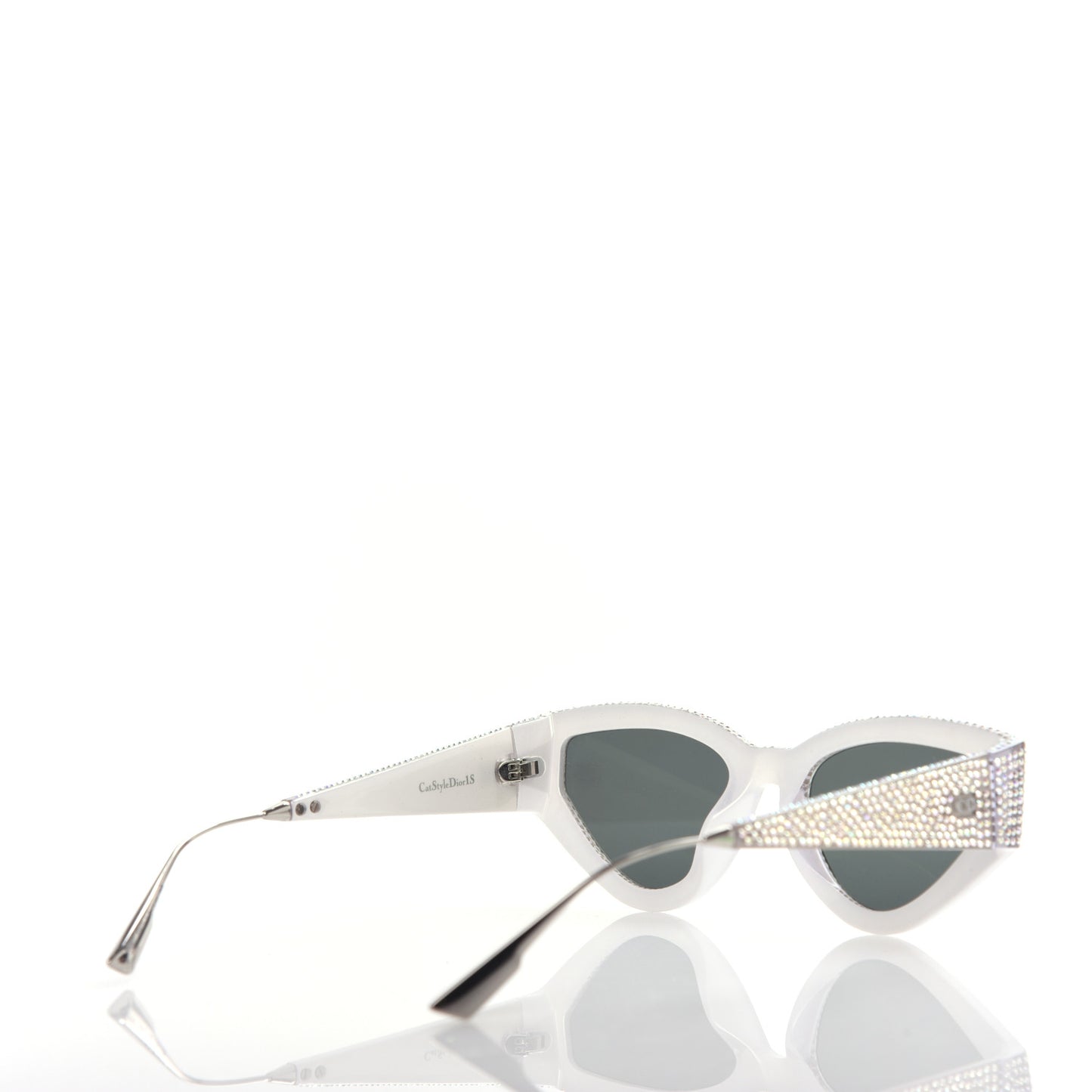 Acetate Crystal CatStyleDior1S Sunglasses Silver