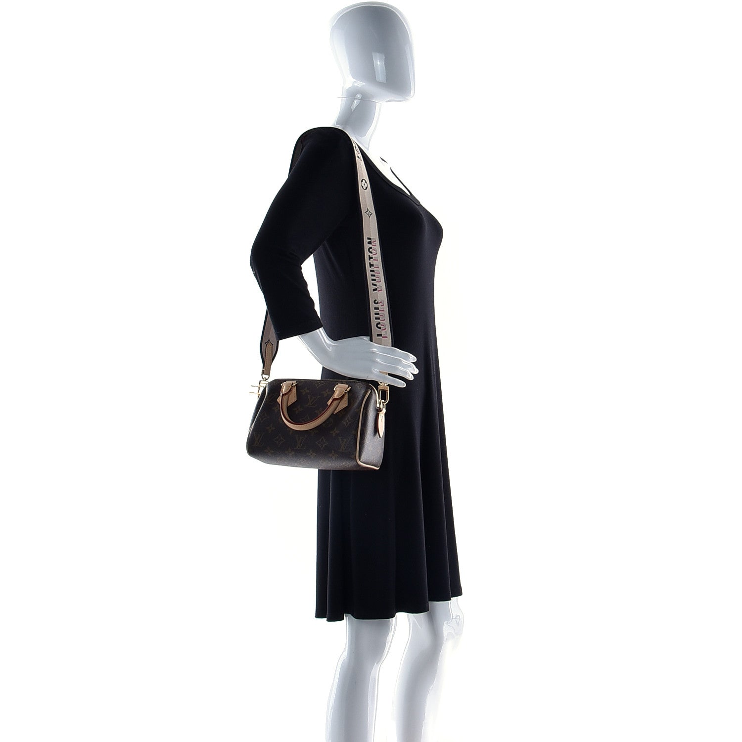 Louis Vuitton Monogram Speedy Bandouliere 20 Black 2 of 11