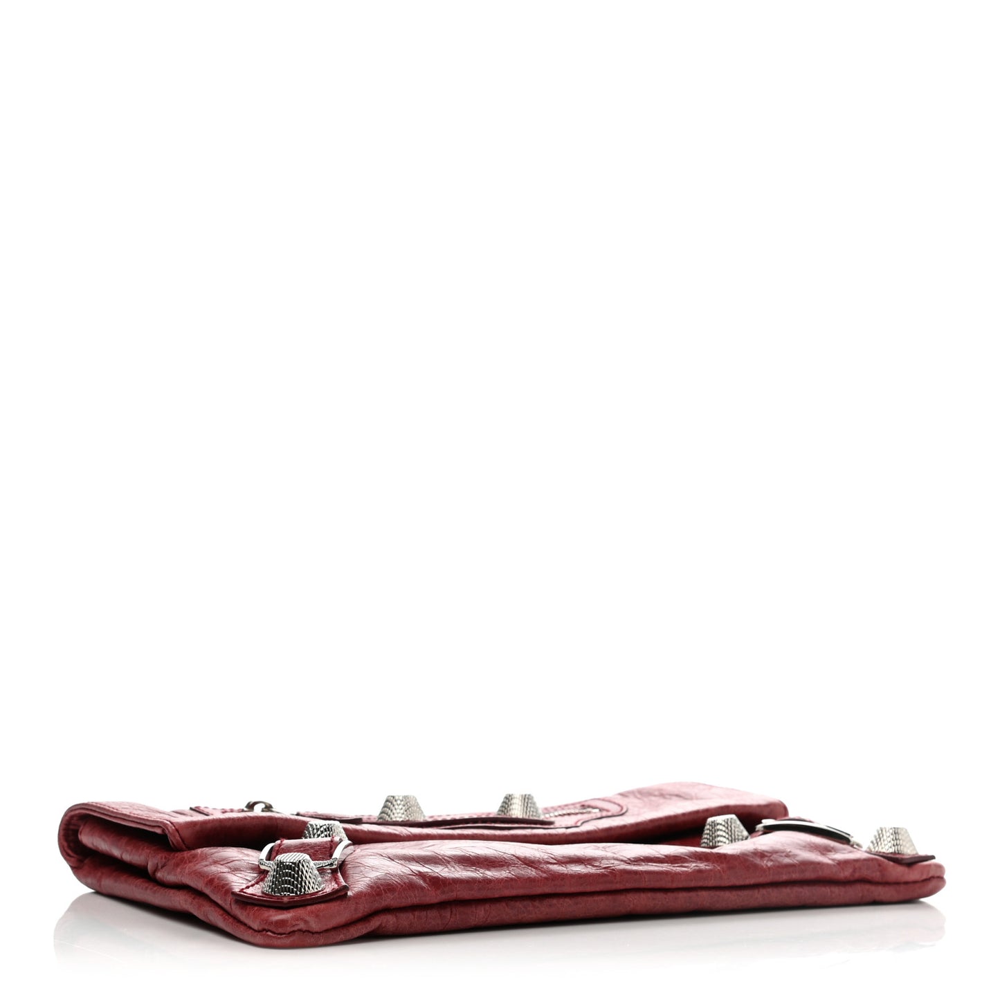Agneau Giant 21 Silver Hardware Envelope Clutch Dark Wine