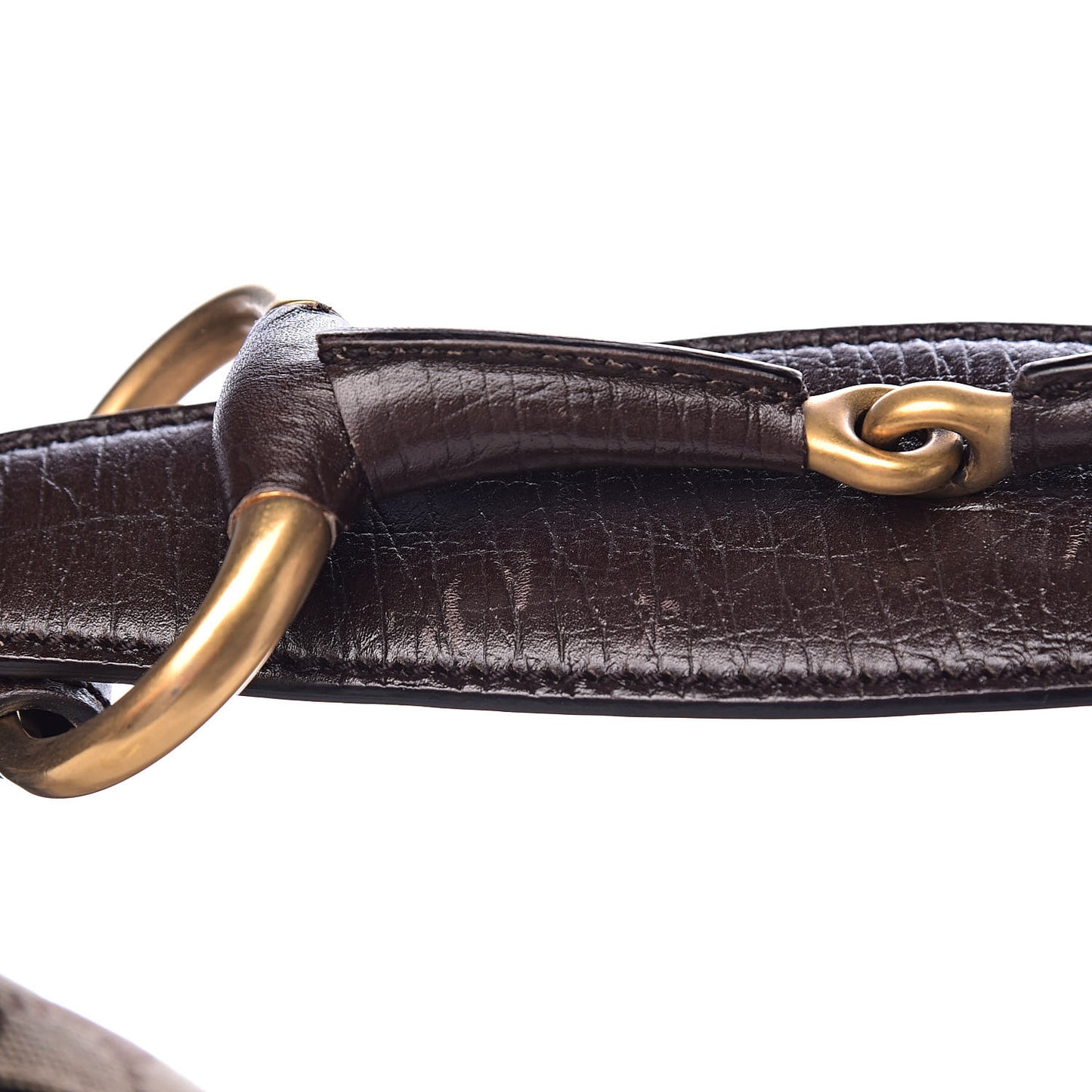 Monogram Medium Horsebit Chain Hobo Dark Brown