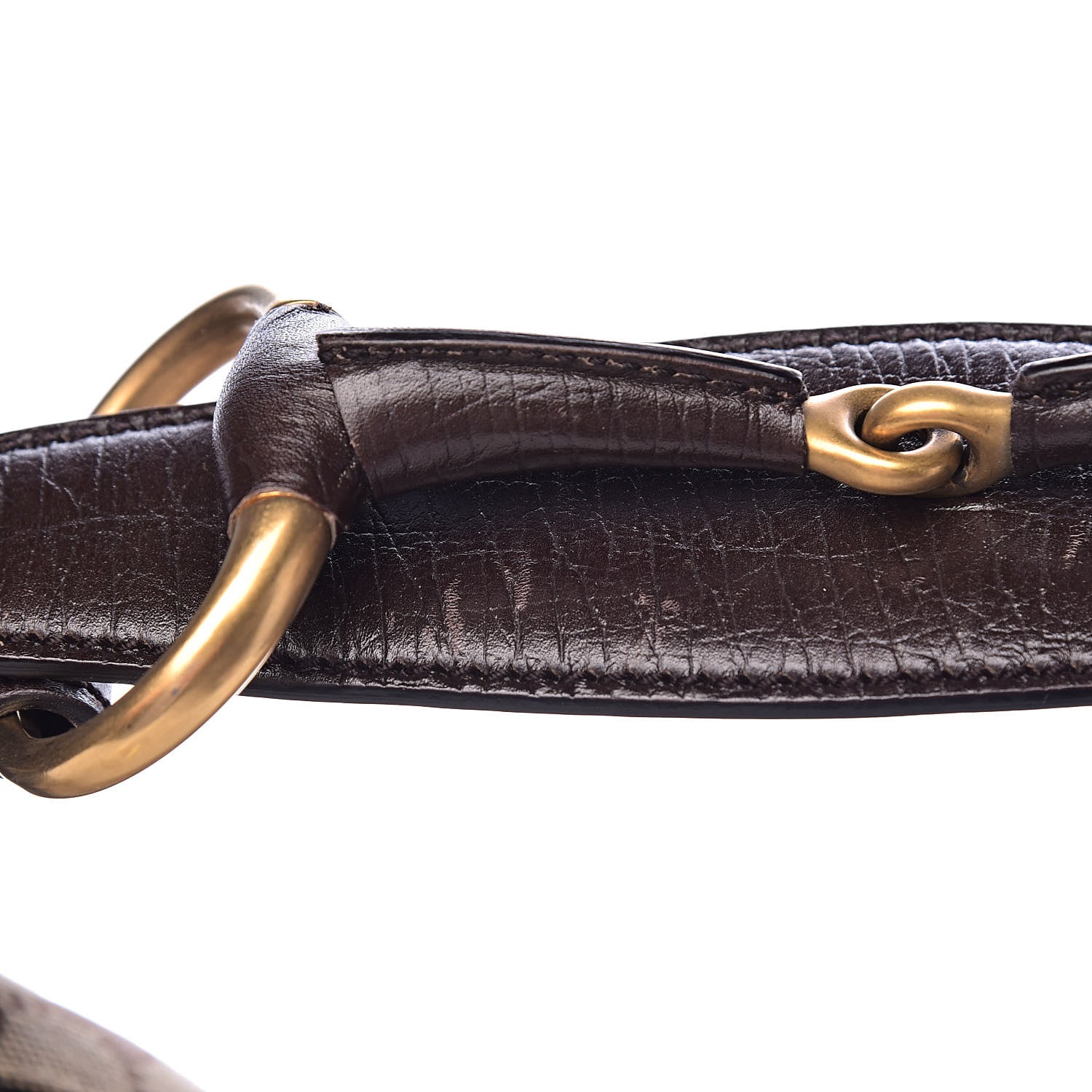 Gucci Monogram Medium Horsebit Chain Hobo Dark Brown 8 of 14