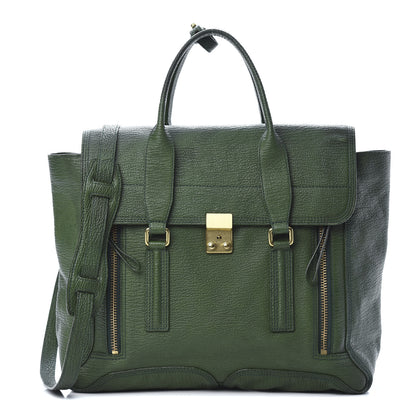 3.1 Phillip Lim 3.1 Textured Calfskin Medium Pashli Satchel Jade 1 of 16