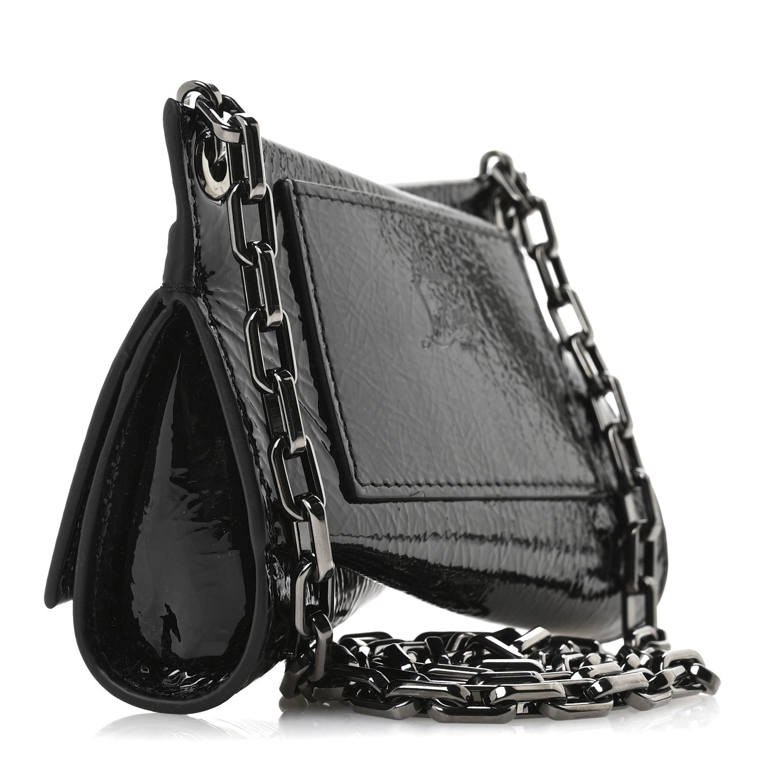 Christian Louboutin Patent Vog Small Loubitwist Clutch Black 3 of 10