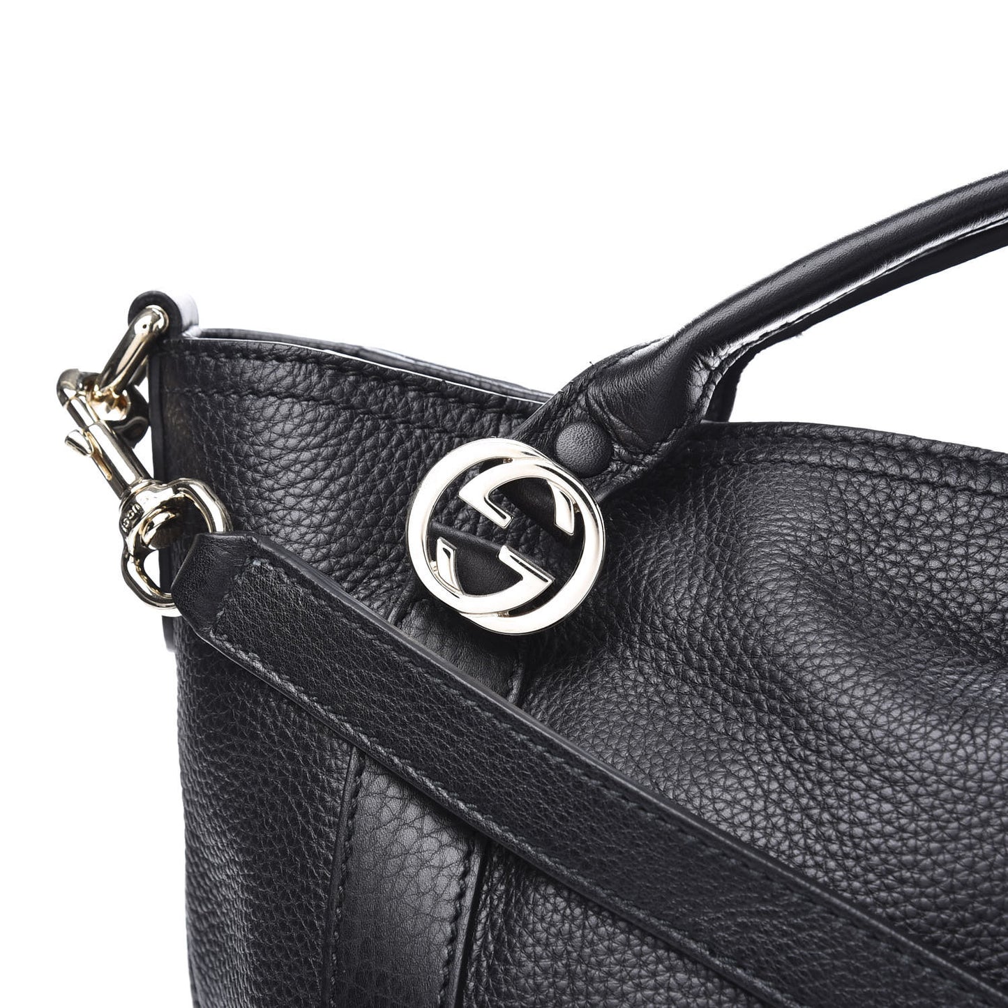 Cellarius Calfskin Medium Miss GG Top Handle Bag Black
