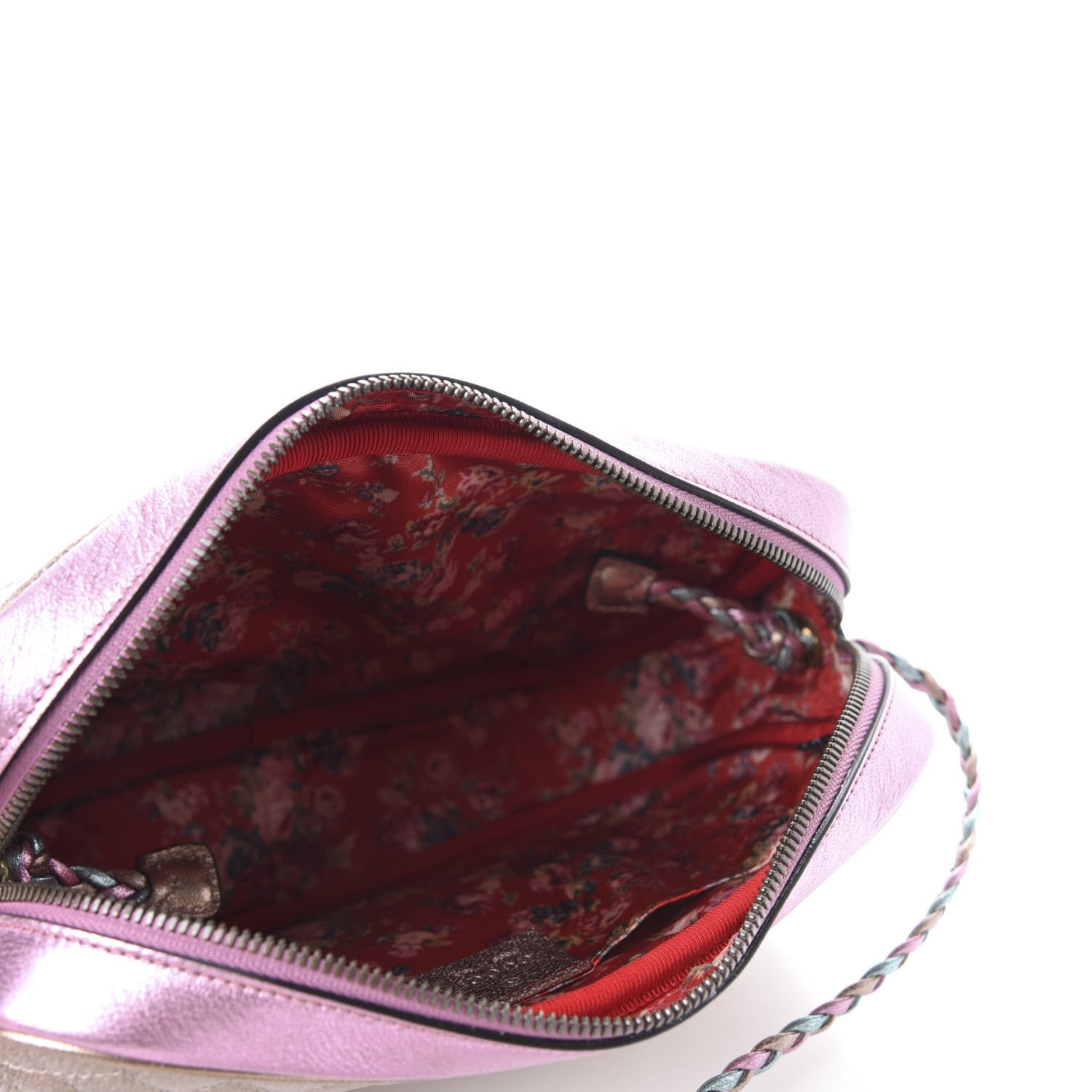 Gucci Laminated Nappa Trapuntata Small Zumi Shoulder Bag Rosa Lago Rame 5 of 10