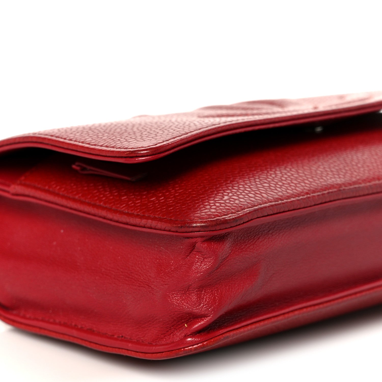 Chanel Caviar Timeless CC Wallet on Chain WOC Red 10 of 12