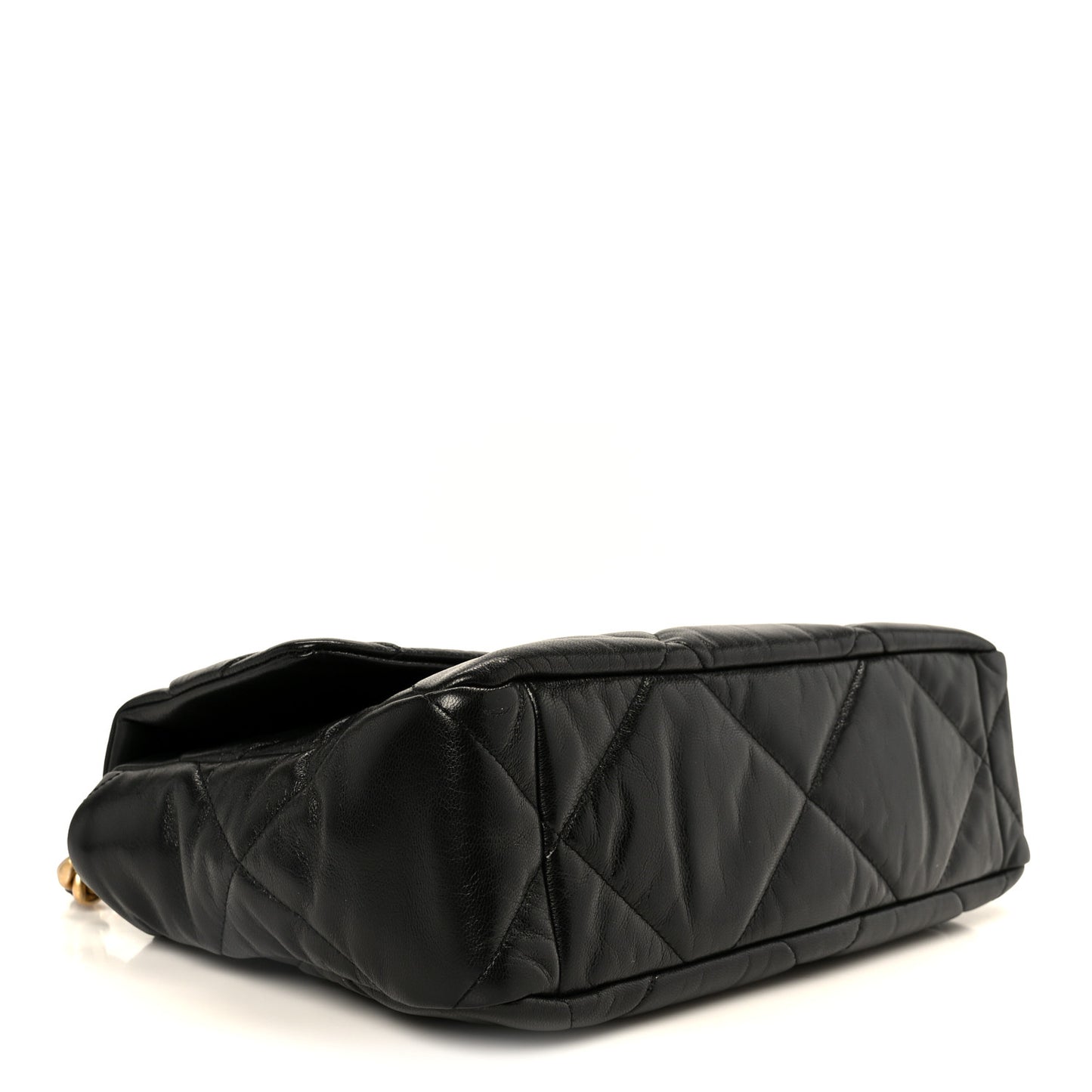 Goatskin Quilted Large Chanel 19 Flap Black