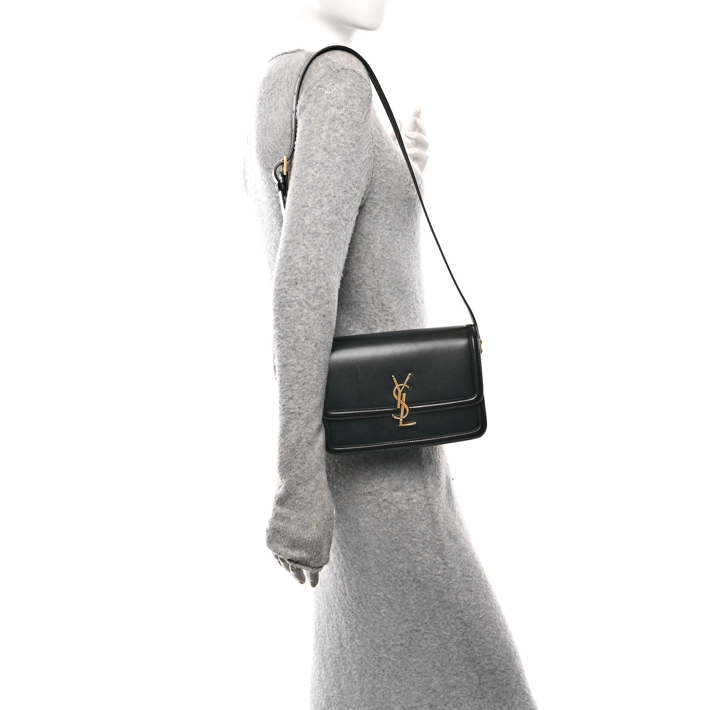 Box Calfskin Monogram Medium Solferino Satchel Black