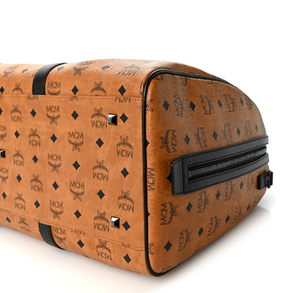 MCM Visetos Ottomar Weekender Duffle Bag Cognac Black 8 of 9