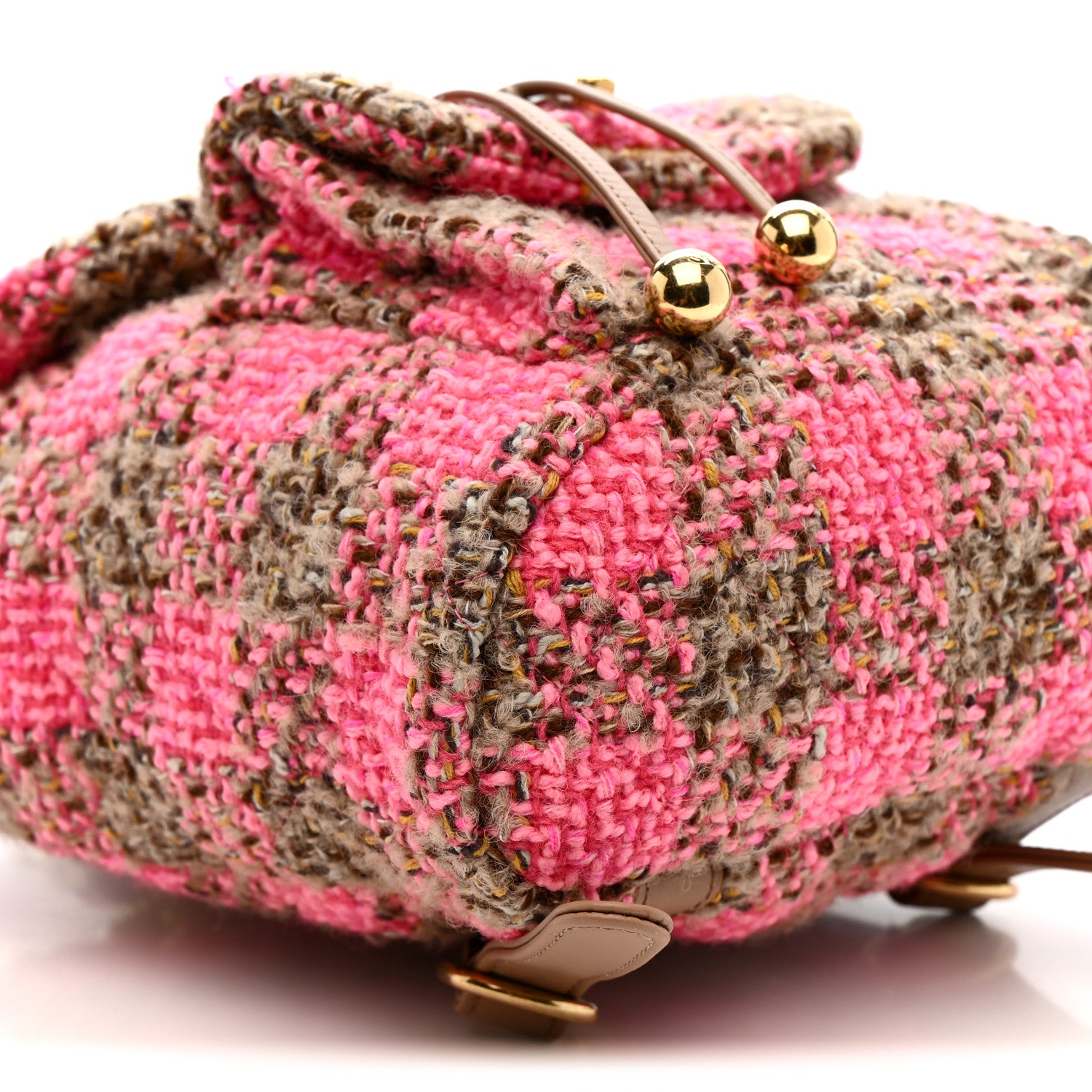 Chanel Wool Tweed Elegant Backpack Pink Brown 9 of 13