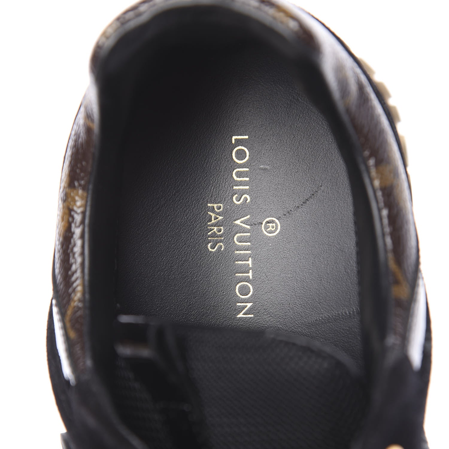 Louis Vuitton Suede Monogram Run Away Sneakers 37 Black 6 of 8