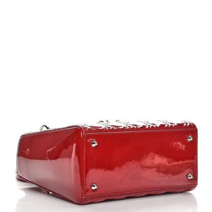 Christian Dior Patent Cannage Medium Lady Dior Red 5 of 9