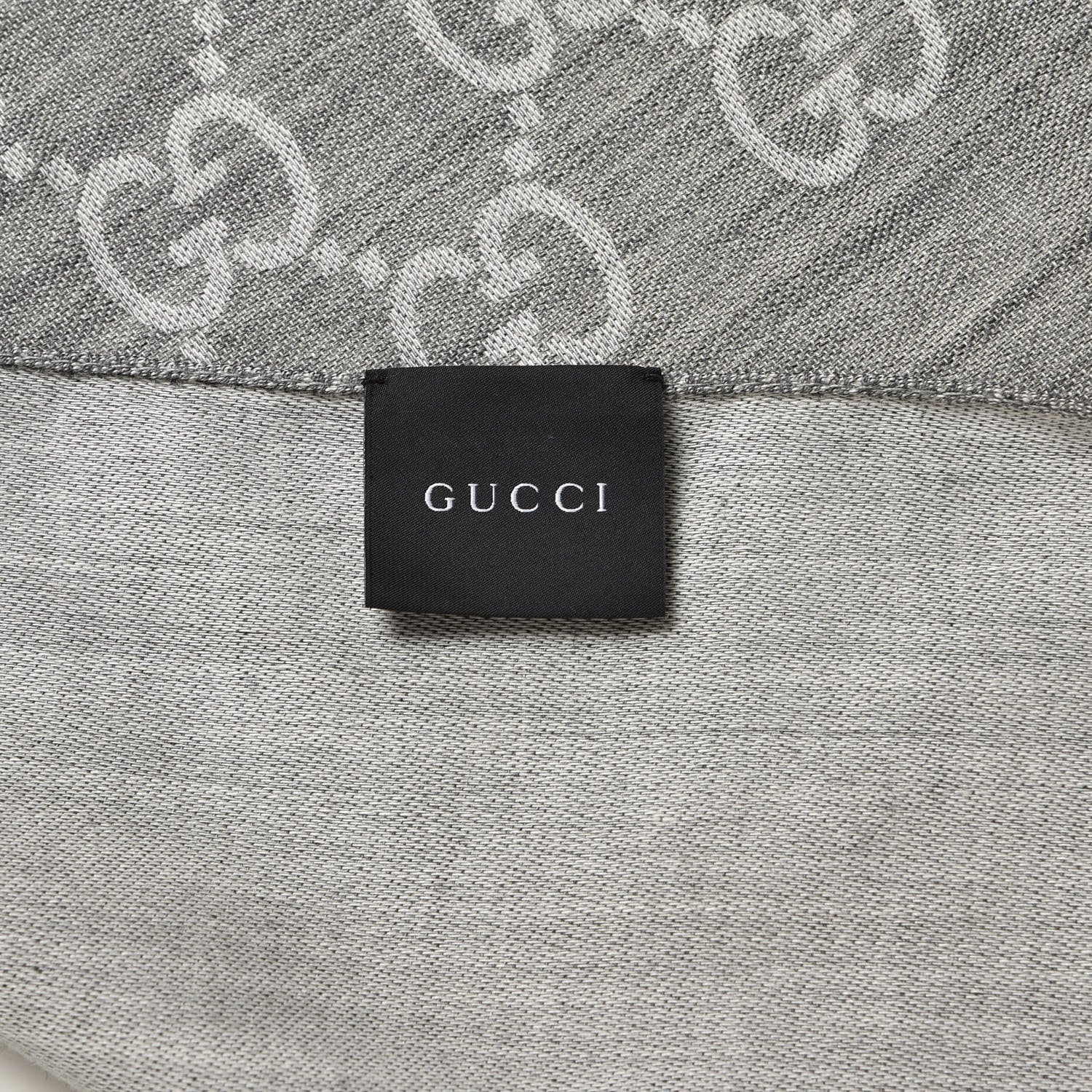 Gucci Wool Silk GG Monogram GGNat Scarf Lead 4 of 5