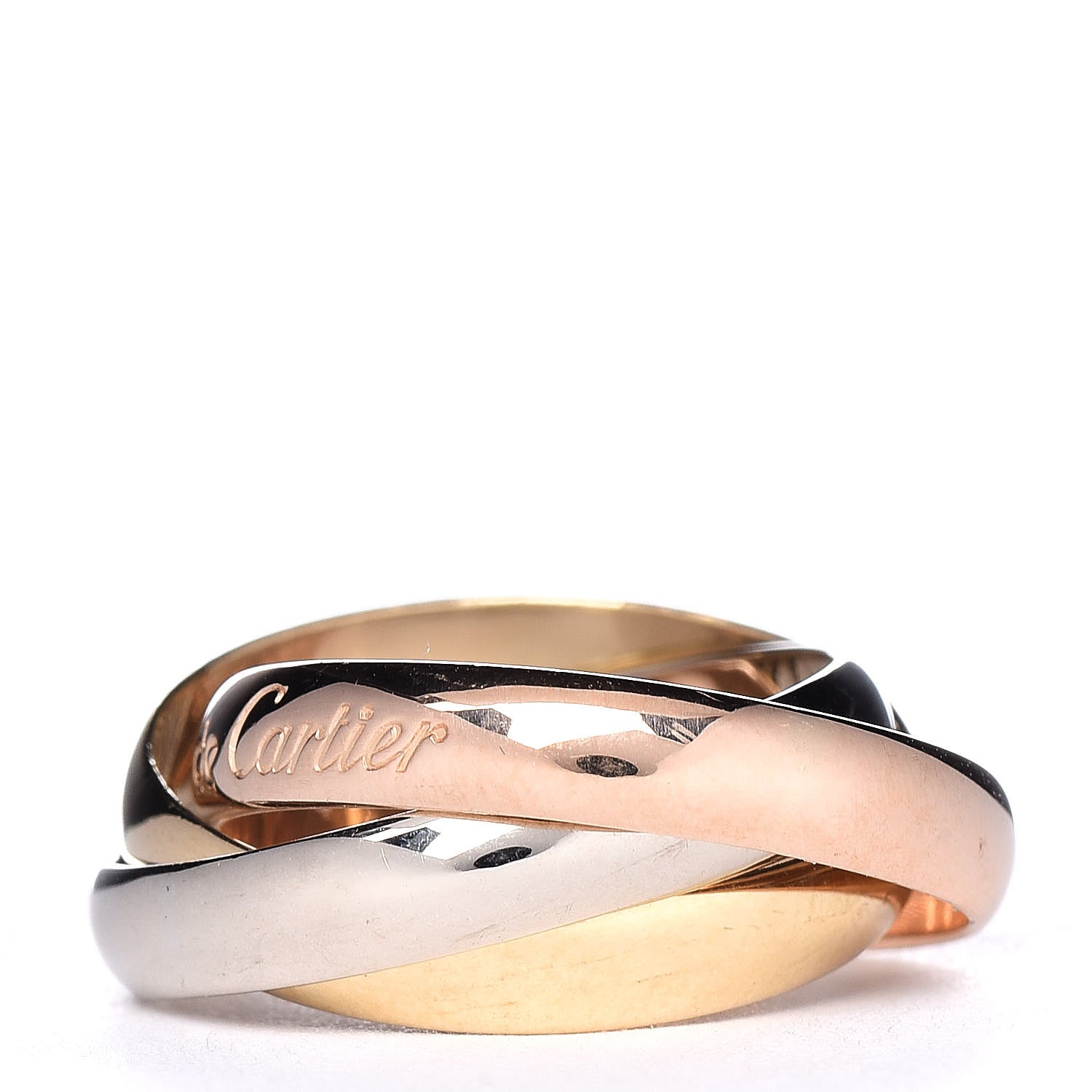 Cartier 18K Pink Yellow White Gold Classic Les Must De Trinity Ring 49 4.75 3 of 5