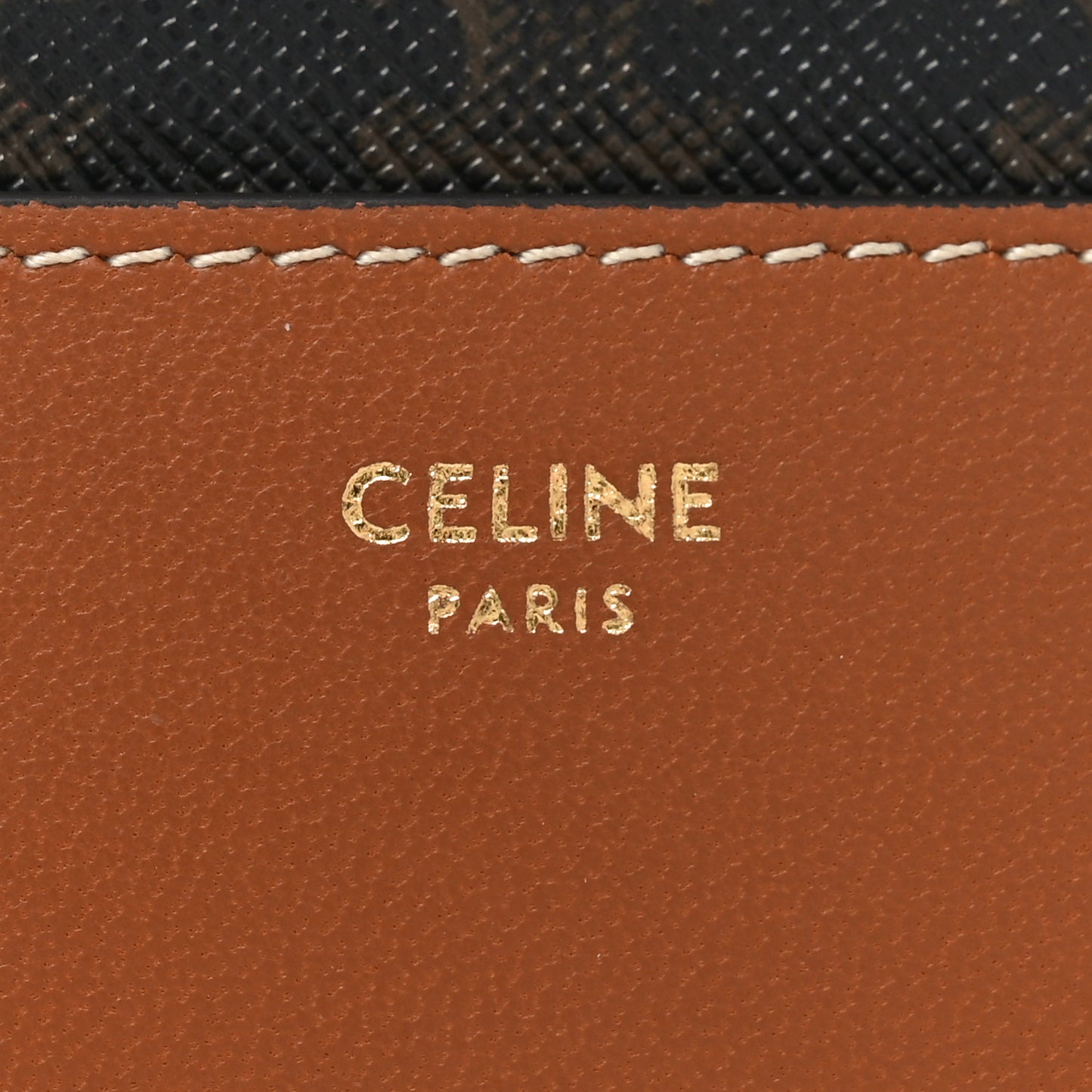 Triomphe Canvas Zipped Card Holder Tan