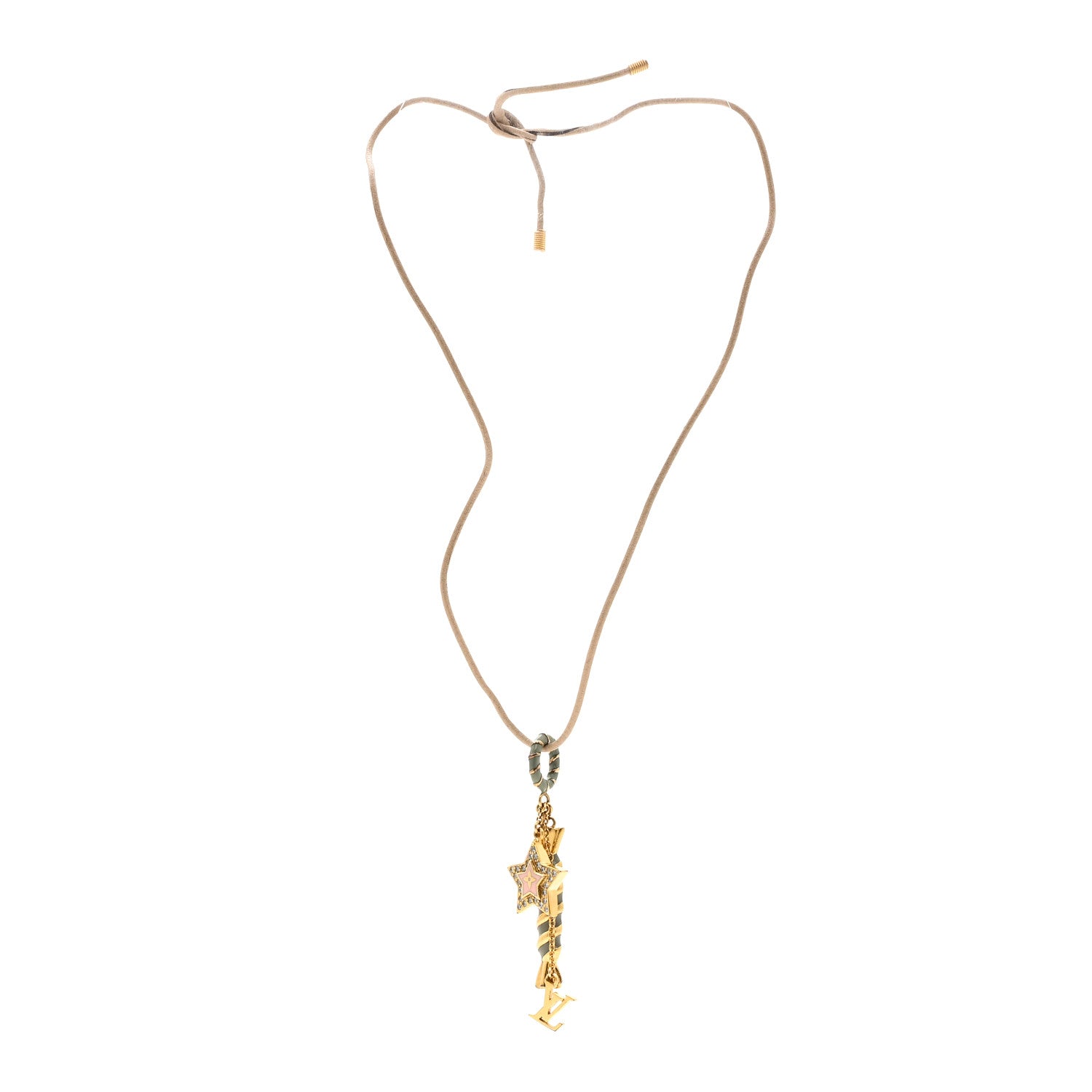 Louis Vuitton Crystal Enamel Candy Star Charm Necklace Gold Multicolor 3 of 7
