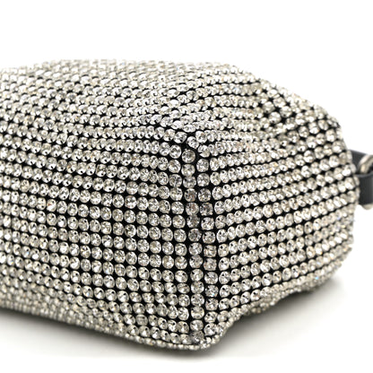 Alexander Wang Mesh Crystal Rhinestone Mini Heiress Pouch Black Silver 9 of 10