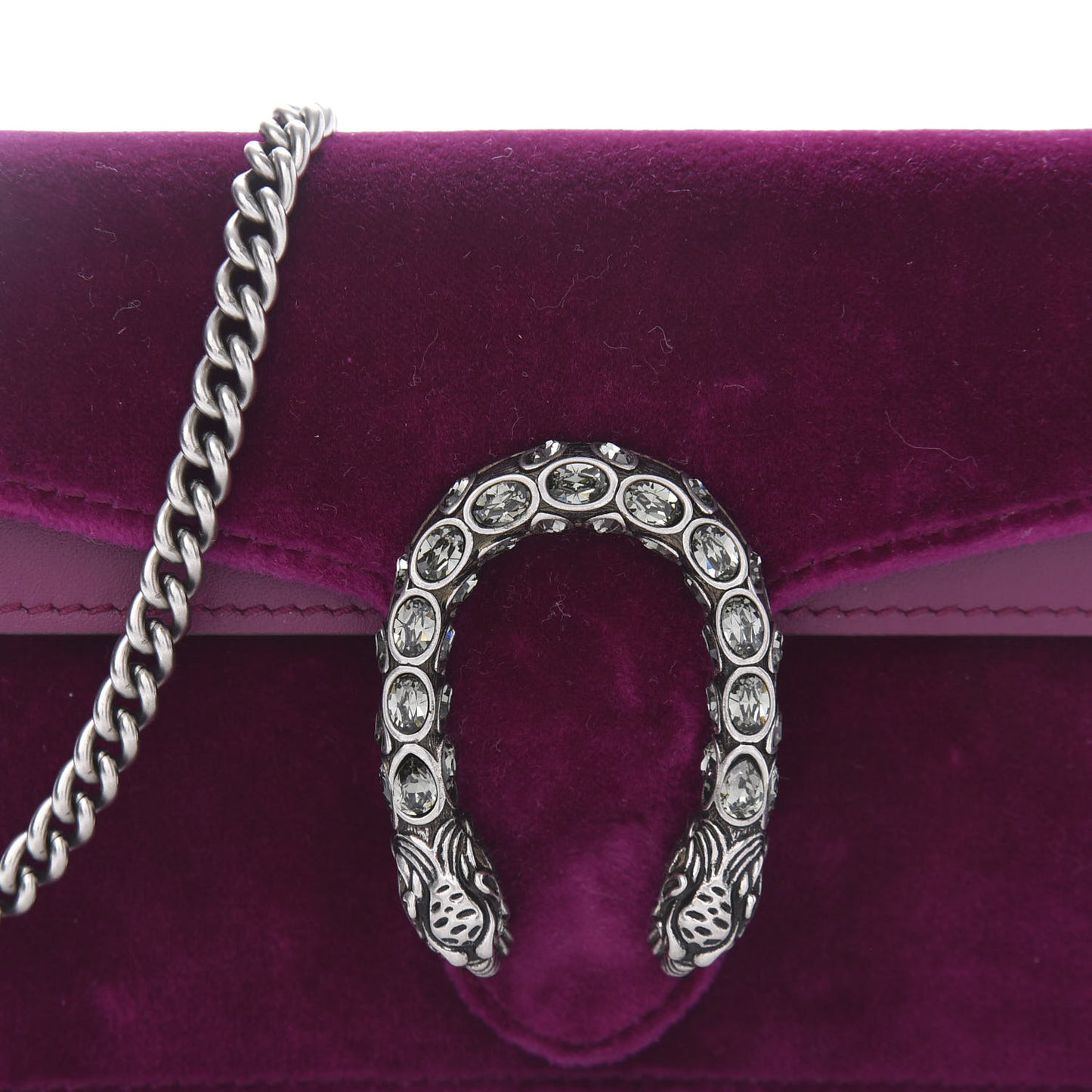 Velvet Super Mini Dionysus Shoulder Bag Fuchsia Violet Cyclamen