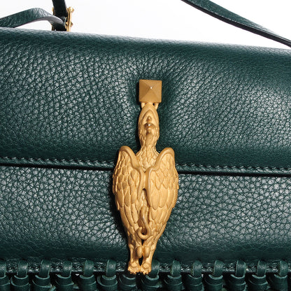 Valentino Garavani Grained Calfskin Mini C Rockee Scarab Fringe Shoulder Bag Light Emerald 5 of 9