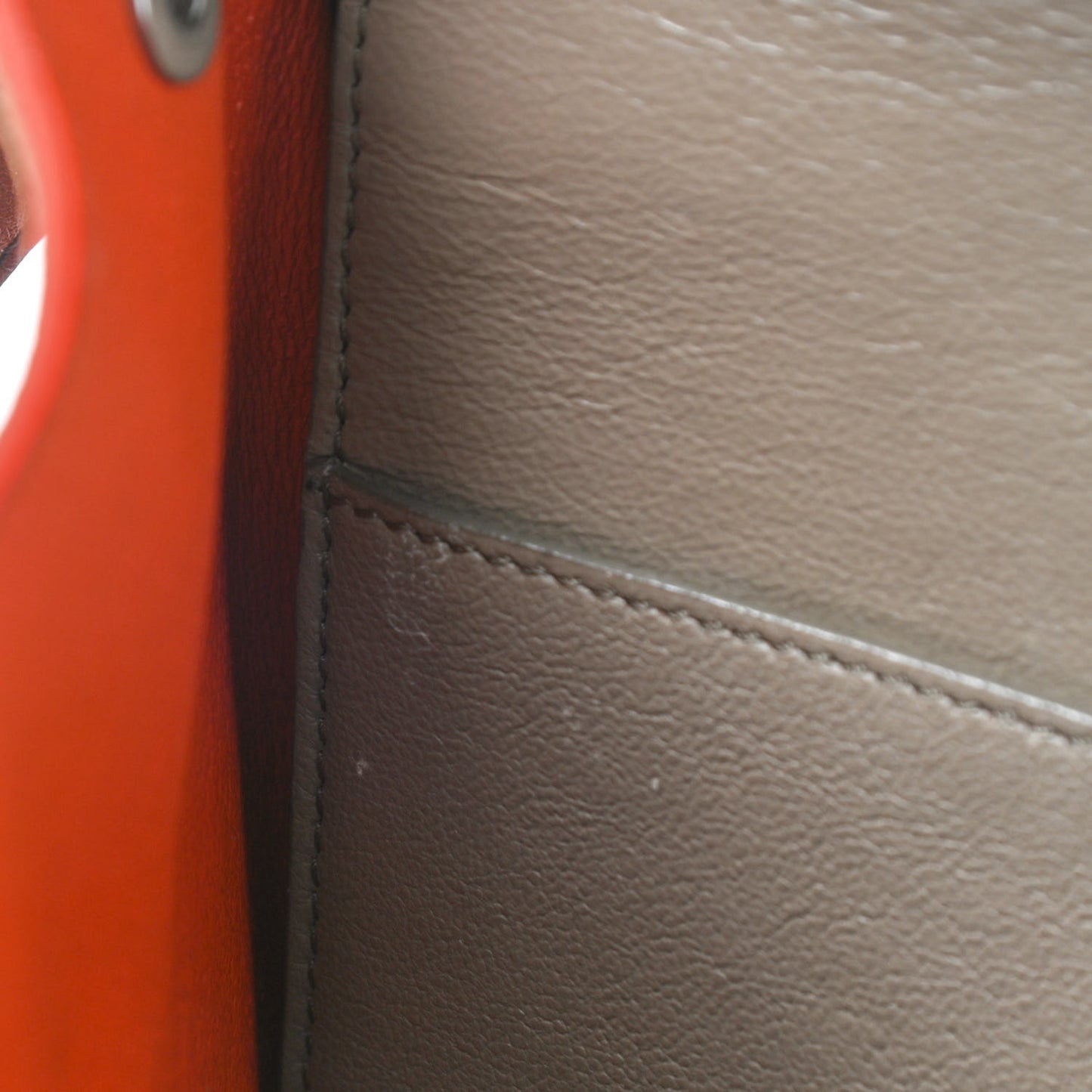 Smooth Calfskin Suede Small Tri-Color Trapeze Orange