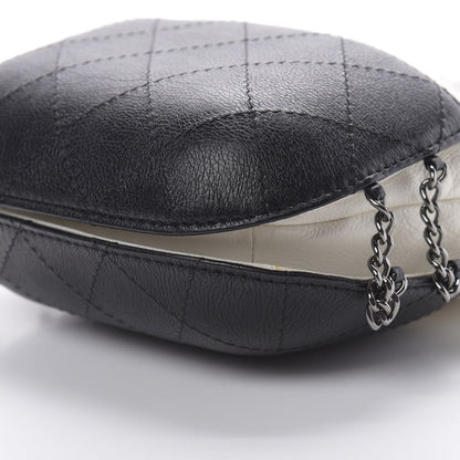 Chanel Aged Calfskin Quilted Small Gabrielle Bucket White Black 10 of 16