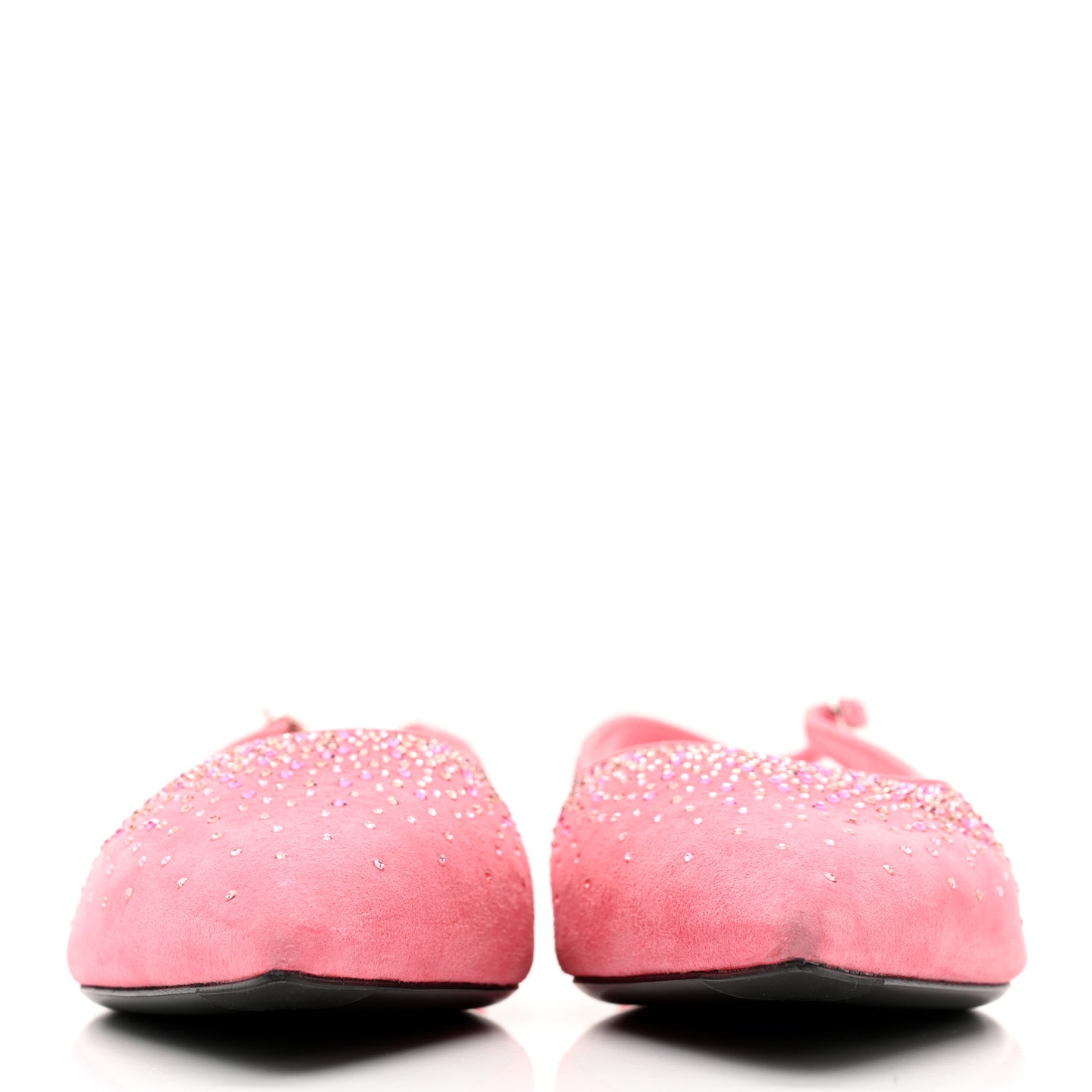 Suede Goatskin Rhinestone Brillante Ballet Flats 40 Rose Jaipur