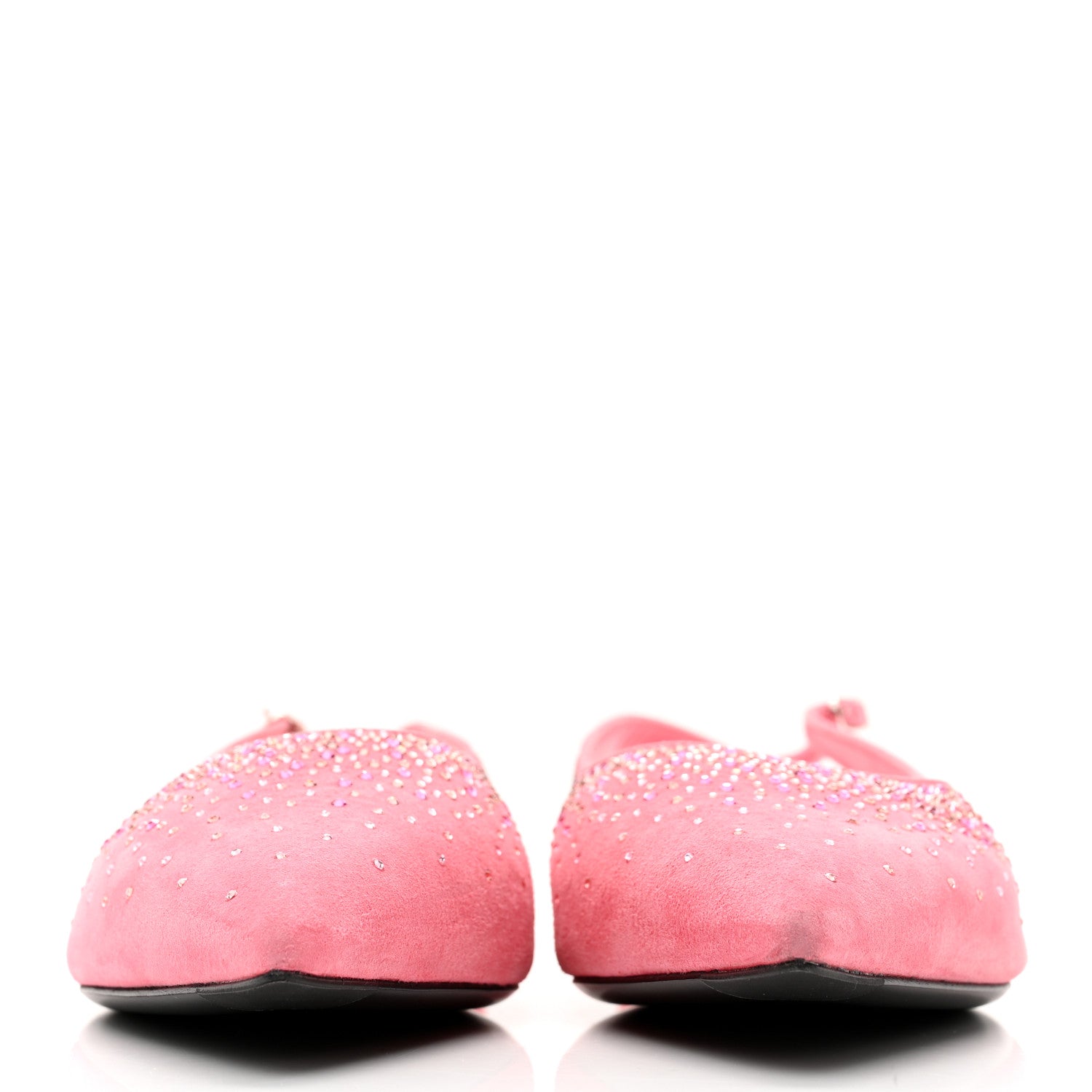Hermes Suede Goatskin Rhinestone Brillante Ballet Flats 40 Rose Jaipur 2 of 11