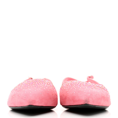 Hermes Suede Goatskin Rhinestone Brillante Ballet Flats 40 Rose Jaipur 2 of 11